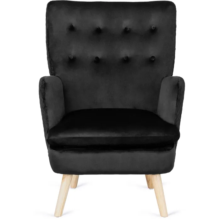 Кресло мягкое бархатное MEBEL ELITE SANTOS Velvet, Черный фото №8