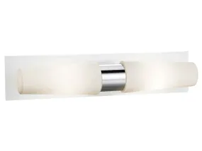 BRW Настінний світильник Brastad з металу та скла на 2 точки для ванної кімнати біло-сріблястий 073654 фото
