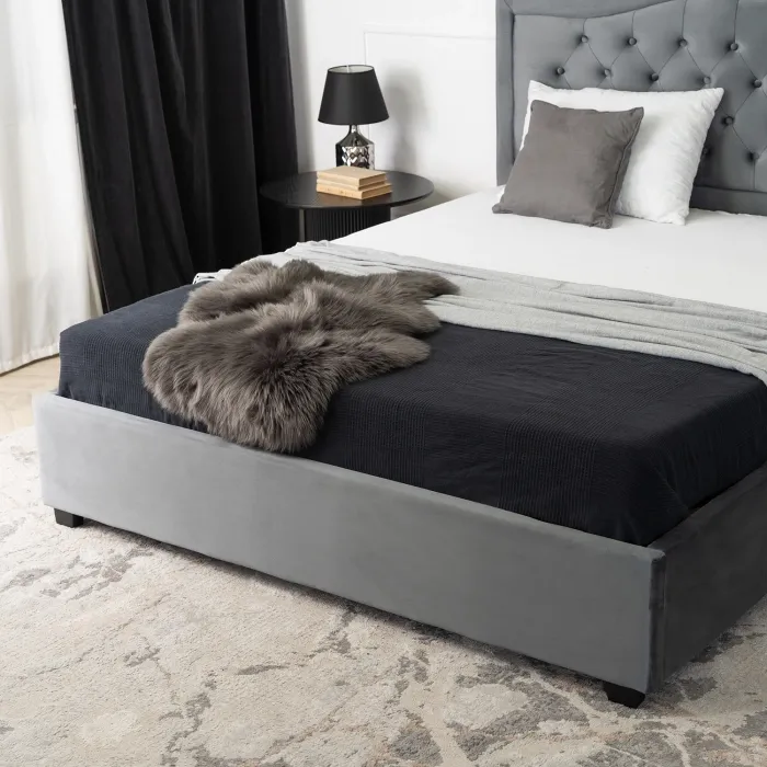 Кровать MEBEL ELITE 160x200 APOLLO Velour серая фото №5