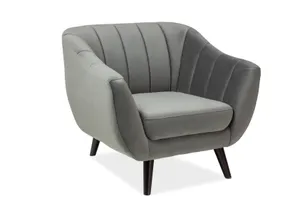 Кресло мягкое бархатное SIGNAL ELITE 1, серый / венге фото