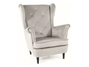 М'яке крісло оксамитове SIGNAL LADY Velvet, Bluvel 03 - світло-сірий фото