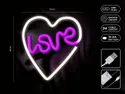 BRW Неоновый настенный светильник Love Heart LED розовый и белый 093797 фото thumb №3