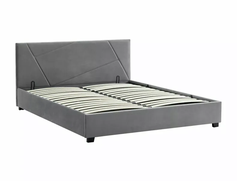 Ліжко двоспальне SIGNAL Columbia Velvet 160x200 см, сірий фото №1