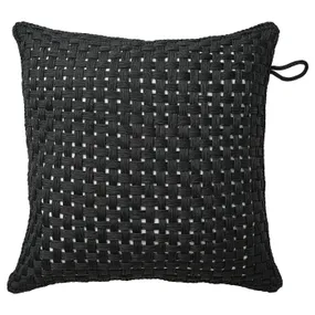 IKEA TOFTÖ ТОФТО, чехол на подушку, черный внешний/внутренний вид, 50x50 см 005.472.84 фото