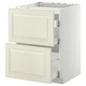 IKEA METOD МЕТОД / MAXIMERA МАКСИМЕРА, напольн шкаф / 2 фронт пнл / 3 ящика, белый / бодбинские сливки, 60x60 см 390.271.50 фото thumb №1
