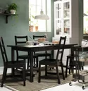 IKEA NORDVIKEN НОРДВИКЕН / NORDVIKEN НОРДВИКЕН, стол и 4 стула, чёрный / черный, 152 / 223x95 см 593.051.55 фото thumb №2