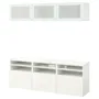 IKEA BESTÅ БЕСТО, комбінація шаф для тв / скляні дверц, біле / Selsviken високоглянцеве біле матове скло, 180x42x192 см 194.887.98 фото