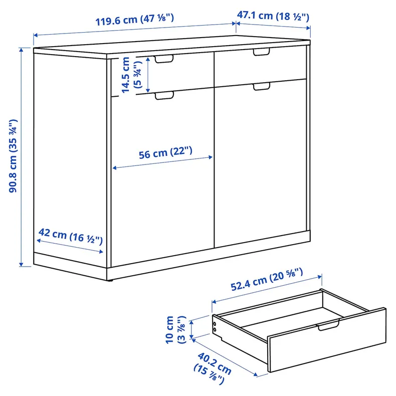 IKEA TONSTAD ТОНСТАД, сервант, крем, 120x47x91 см 904.888.74 фото №5