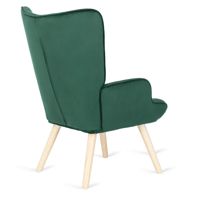Кресло мягкое бархатное с подставкой для ног MEBEL ELITE LOZANO Velvet, Зеленый фото №10