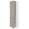 IKEA METOD МЕТОД, высокий шкаф с полками / 2 дверцы, белый / матовый темно-бежевый, 60x60x220 см 094.925.69 фото thumb №1