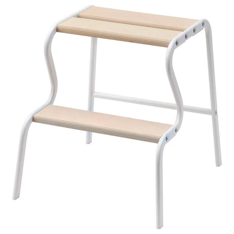 IKEA GRUBBAN ГРУББАН, стілець-драбина, білий / береза 304.424.07 фото №1