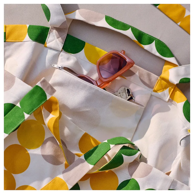 IKEA BRÖGGAN БРЕГГАН, пляжна сумка, різнокольоровий точковий візерунок, 41x28x39 см / 45 л 405.707.86 фото №4