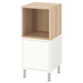 IKEA EKET ЭКЕТ, комбинация шкафов с ножками, белый / дуб, окрашенный в белый цвет, 35x35x80 см 192.864.13 фото