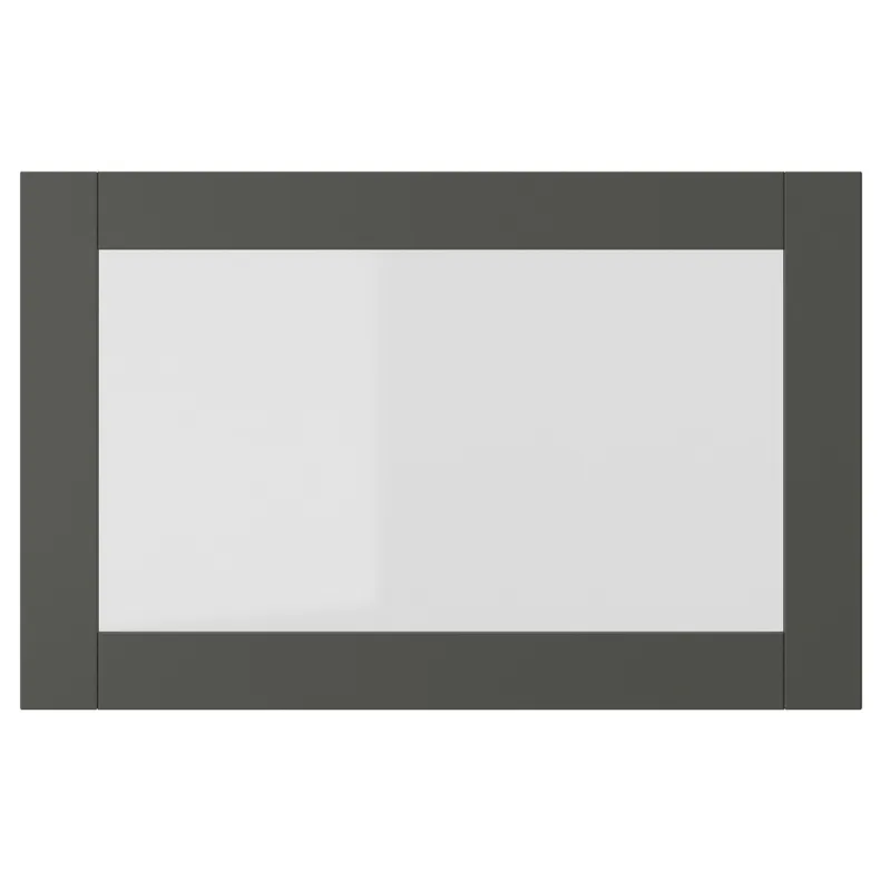 IKEA SINDVIK СИНДВИК, стеклянная дверь, темно-серое / прозрачное стекло, 60x38 см 805.388.03 фото №1