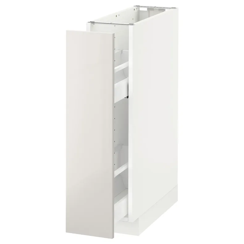 IKEA METOD МЕТОД, підлог шафа / висувна внутрішн секція, білий / Ringhult світло-сірий, 20x60 см 091.648.36 фото №1