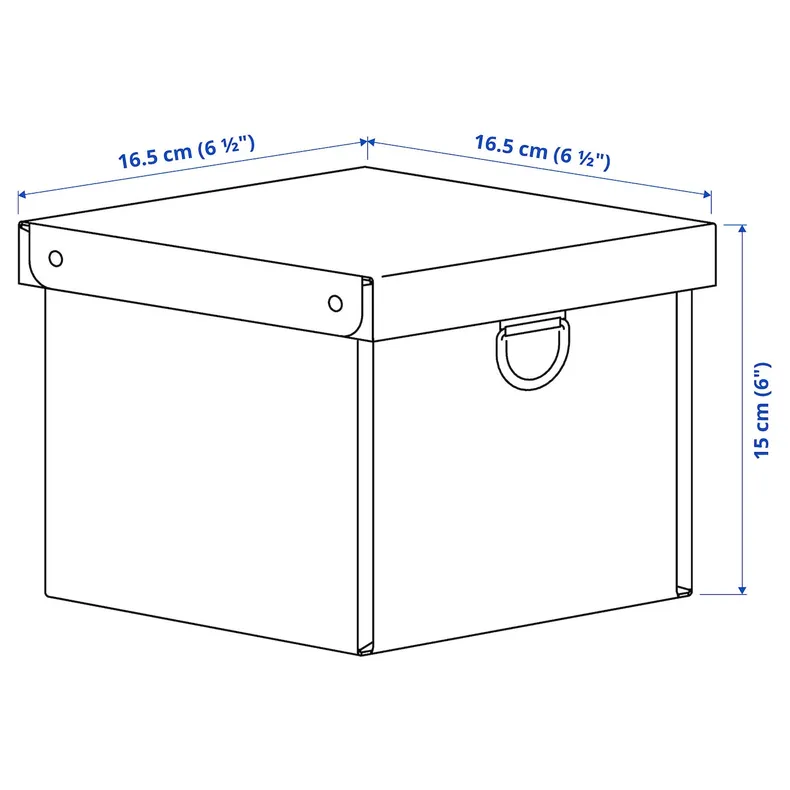 IKEA NIMM НІММ, коробка для зберігання з кришкою, сірі крапки, 16.5x16.5x15 см 005.959.96 фото №6
