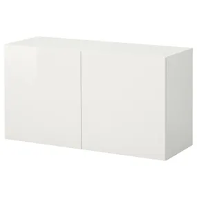 IKEA BESTÅ БЕСТО, настінна комбінація шаф, білий/СЕЛСВІКЕН глянцевий, 120x42x64 см 894.407.98 фото