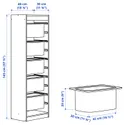 IKEA TROFAST, стеллаж для мусорных контейнеров, Белый/серый, 46x30x145 см 695.754.77 фото thumb №4