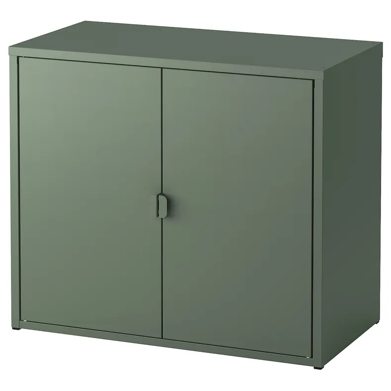 IKEA BROR БРОР, шафа з 2 дверцятами, сіро-зелений, 76x40x66 см 505.473.90 фото №1
