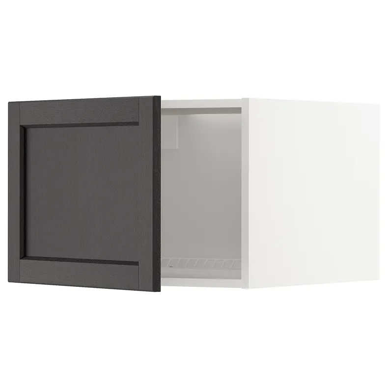 IKEA METOD МЕТОД, верхня шафа для холодильн / мороз кам, білий / ЛЕРХЮТТАН чорна морилка, 60x40 см 194.682.48 фото №1