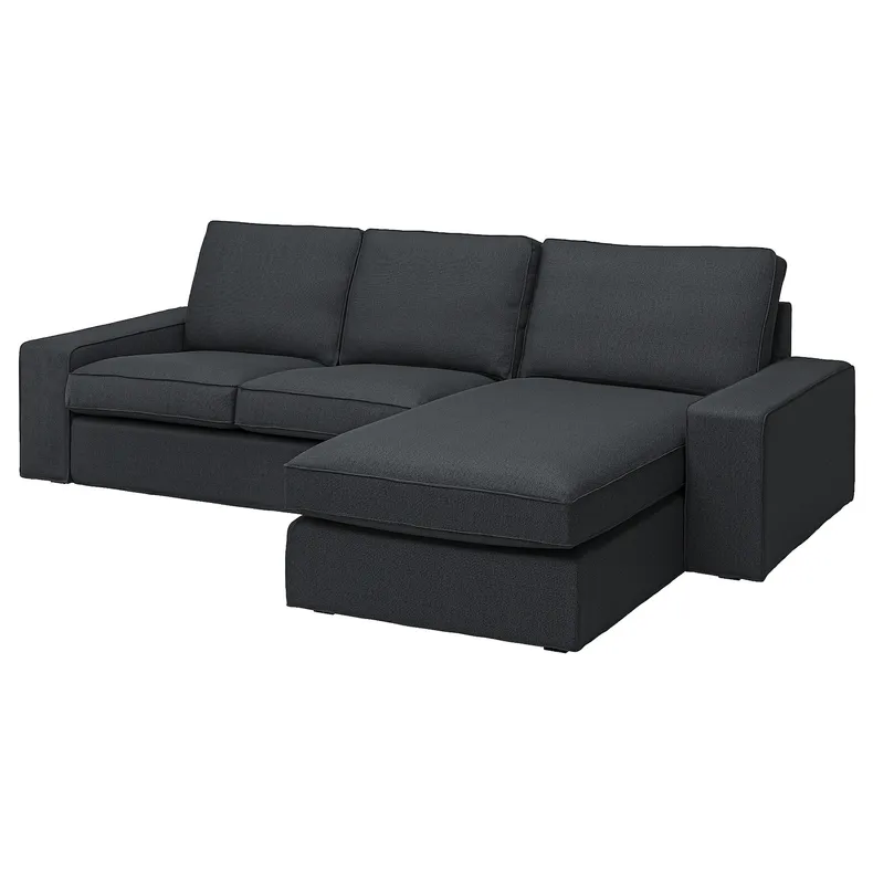 IKEA KIVIK КІВІК, 3-місний диван із кушеткою, ТРЕСУНД антрацит 994.828.39 фото №1