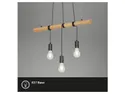 BRW Деревянный подвесной светильник Bar 3-point коричневого и черного цвета 093866 фото thumb №10