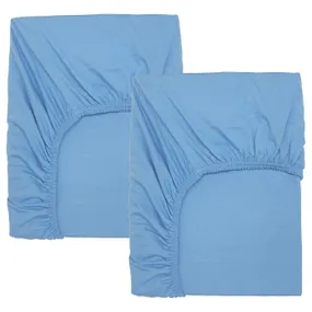 IKEA LEN ЛЕН, простыня натяжн для кроватки, светло-голубой, 60x120 см 904.271.02 фото