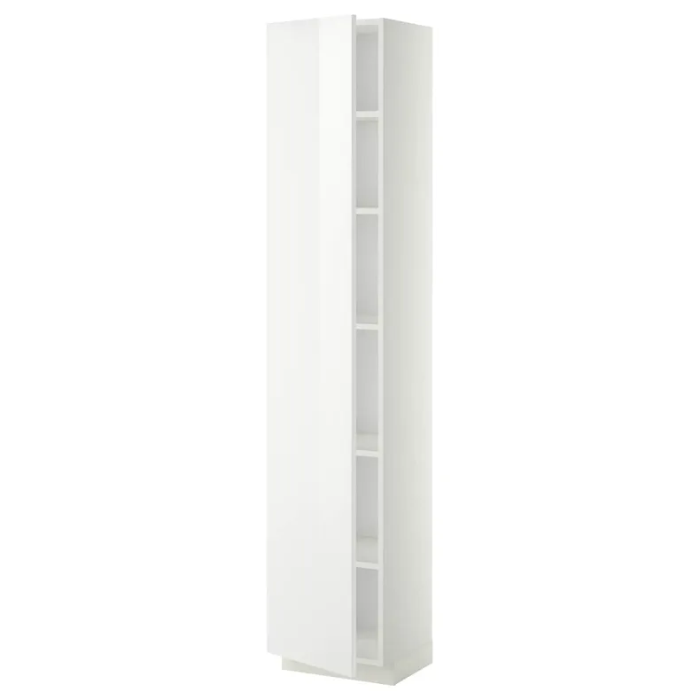 IKEA METOD МЕТОД, высокий шкаф с полками, белый / Рингхульт белый, 40x37x200 см 294.645.08 фото №1