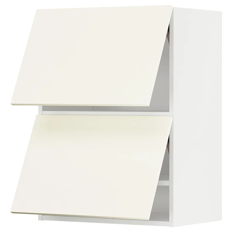 IKEA METOD МЕТОД, навесной горизонтальный шкаф / 2двери, белый / Вальстена белый, 60x80 см 395.072.82 фото №1
