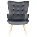 Крісло м'яке оксамитове з підставкою для ніг MEBEL ELITE LOZANO Velvet, Сірий фото thumb №7