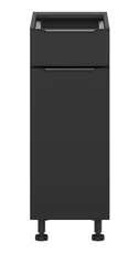 BRW Кухонна шафа Sole L6 30 см ліва з висувною шухлядою чорна матова, чорний/чорний матовий FM_D1S_30/82_L/SMB-CA/CAM фото thumb №1