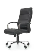 Крісло комп'ютерне офісне обертове HALMAR TEKSAS чорний - шкіра фото thumb №2