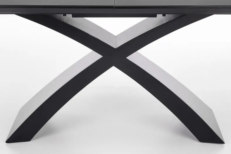 Обідній стіл розкладний HALMAR SILVESTRO 180-220x89 см, стільниця - темно-сірий, ніжка - чорний фото №6