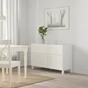 IKEA BESTÅ БЕСТО, комб для хран с дверц / ящ, белый / Ханвикен / Стуббарп белый, 120x42x74 см 791.952.93 фото thumb №6