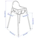 IKEA ANTILOP АНТИЛОП, высок стульчик с ремн безопасн, белый/серебристый 890.417.09 фото thumb №4