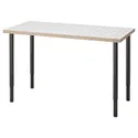 IKEA LAGKAPTEN ЛАГКАПТЕН / OLOV ОЛОВ, письмовий стіл, білий антрацит / чорний, 120x60 см 895.084.20 фото thumb №1