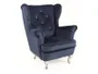 Детское мягкое кресло бархатное SIGNAL LILI Velvet, Bluvel 86 - темно-синий / серебро фото