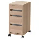 IKEA MICKE МИККЕ, тумба с ящиками на колесах, белый крашеный дуб, 35x75 см 204.926.95 фото thumb №1