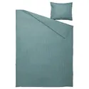 IKEA NATTJASMIN, Пододеяльник и наволочка, сине-зеленый, 150x200/50x60 см 505.958.33 фото thumb №5