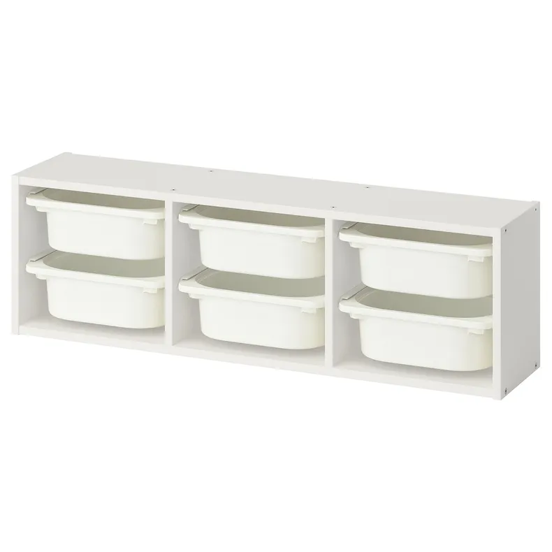 IKEA TROFAST, настенный шкаф, белый/белый, 99x21x30 см 995.754.90 фото №1