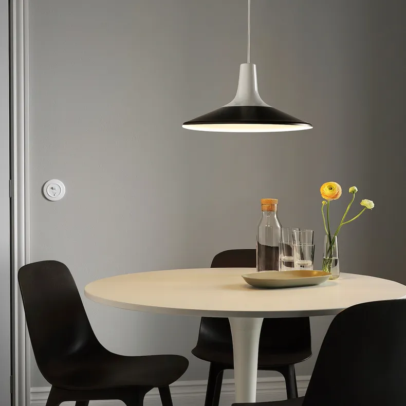 IKEA FYRTIOFYRA ФИРТИОФИРА, подвесной светильник, белый / черный, 38 см 505.272.69 фото №3