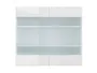 BRW Двухдверный кухонный шкаф Top Line 80 см с витриной в белом глянце, альпийский белый/глянцевый белый TV_G_80/72_LV/PV-BAL/BIP фото
