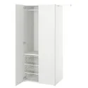 IKEA PLATSA ПЛАТСА, гардероб із 2 дверцятами, білий / ФОННЕС білий, 110-127x57x181 см 494.372.84 фото thumb №1