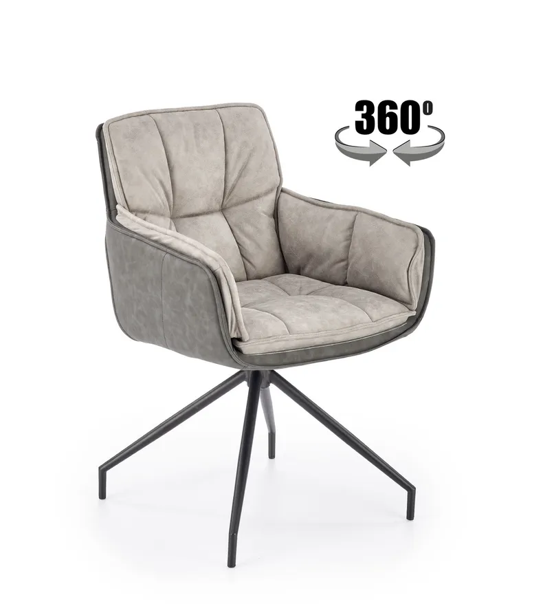 Кухонный стул HALMAR K523 серый/черный фото №1
