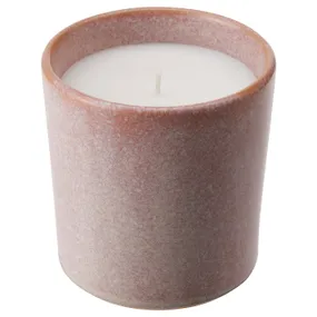 IKEA LUGNARE ЛУГНАРЕ, аром свічка у керамічній склянці, жасмин / рожевий, 50 Години 205.021.90 фото