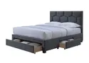 Двоспальне ліжко HALMAR З ящиками Harriet 160x200 см Velvet сіре фото thumb №1