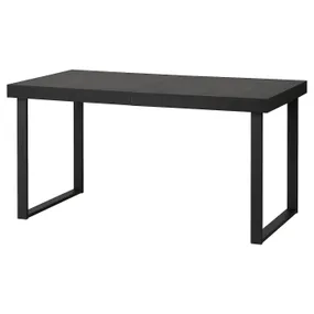 IKEA TARSELE ТАРСЕЛЕ, раздвижной стол, черный шпон / черный, 150 / 200x80 см 605.499.30 фото