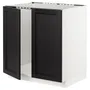IKEA METOD МЕТОД, напольный шкаф для мойки+2 двери, белый / Лерхиттан с черными пятнами, 80x60 см 394.589.98 фото