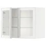 IKEA METOD МЕТОД, навесной шкаф / полки / 2стеклян двери, белый / Хейста белое прозрачное стекло, 80x60 см 594.905.58 фото