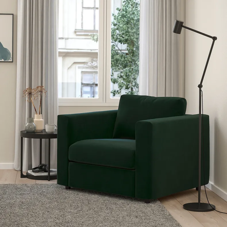 IKEA VIMLE ВИМЛЕ, кресло, Джупарп темно-зеленый 994.771.40 фото №2